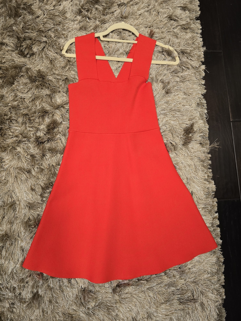 A.L.C. Bright Red V-Neck A-Line Mini Dress